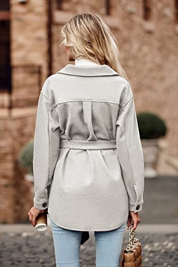 Women's Fashion Winter Trench Coats Lapel Button Down Peacoat Belted Outwear Casual Jackets