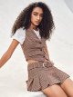 Women's Single Breasted Sleeveless V Neck Vest Jacket Waistcoat